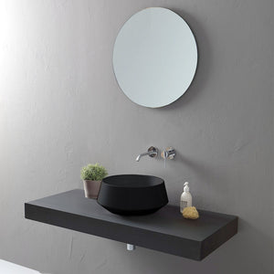 Lavabo da appoggio in ceramica nero opaco tondo 42 cm Aris