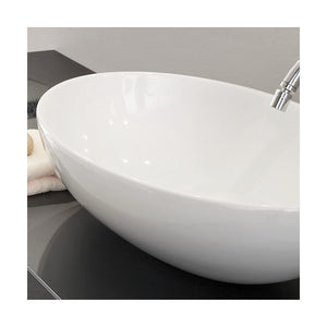 Lavabo da appoggio in ceramica shell bianco lucido