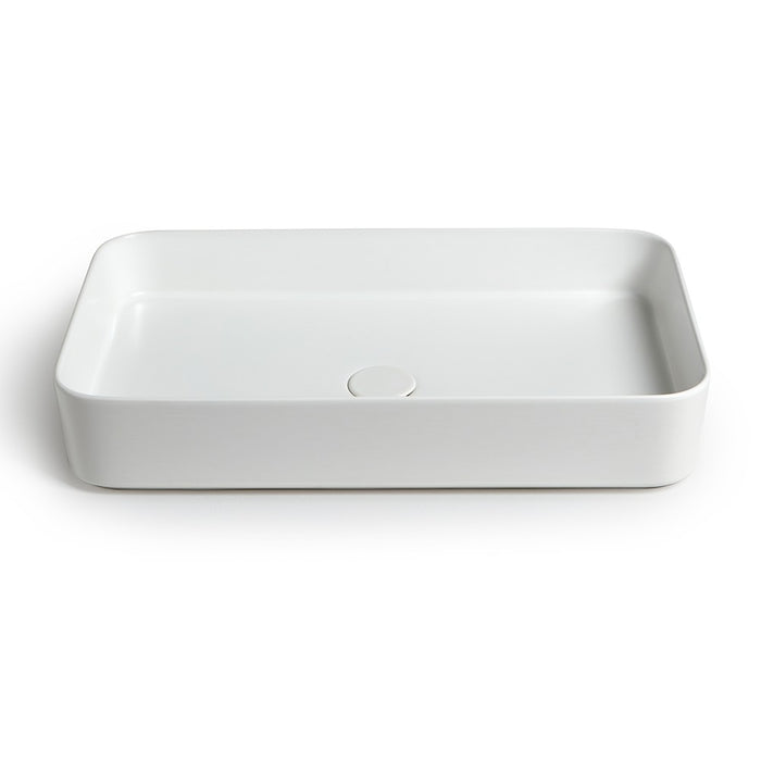 Lavabo da appoggio rettangolare 65 in ceramica bianco lucido Epsilon 