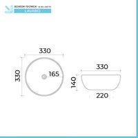 Lavabo da appoggio sabbia tondo 33 cm  in ceramica | Zelos