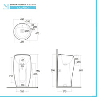 Lavabo da terra freestanding Cloud bianco alpino in ceramica 