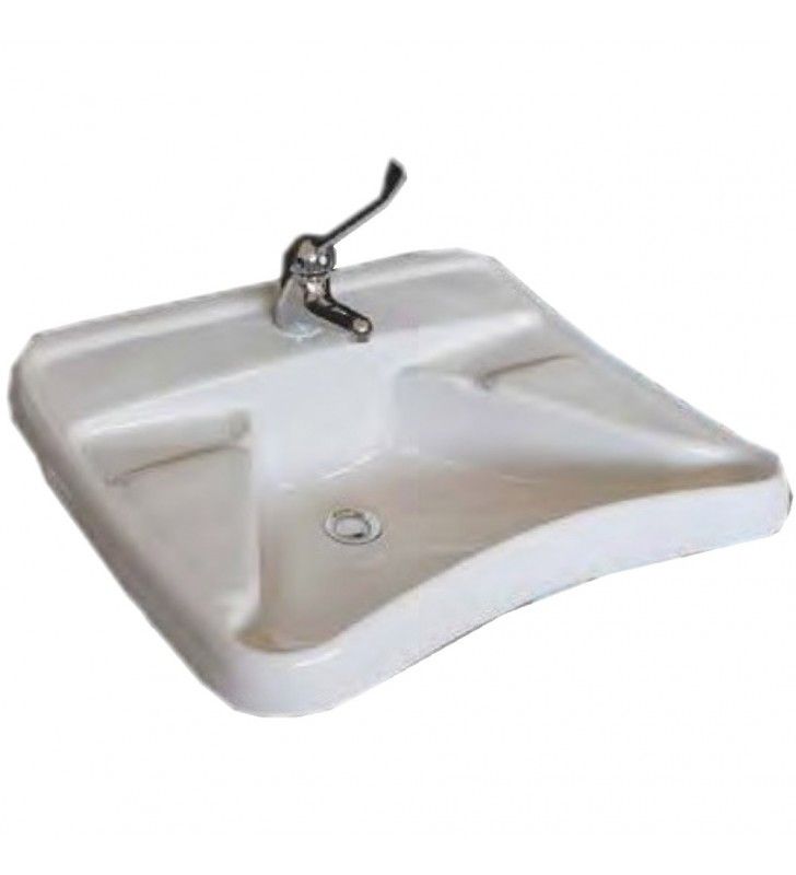 Lavabo ergonomico bianco con appoggiagomiti cod 75700