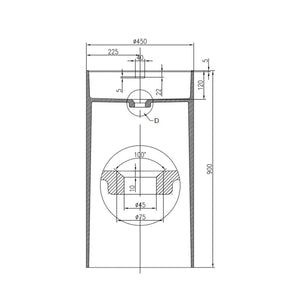 Lavabo freestanding in resina bianca stone