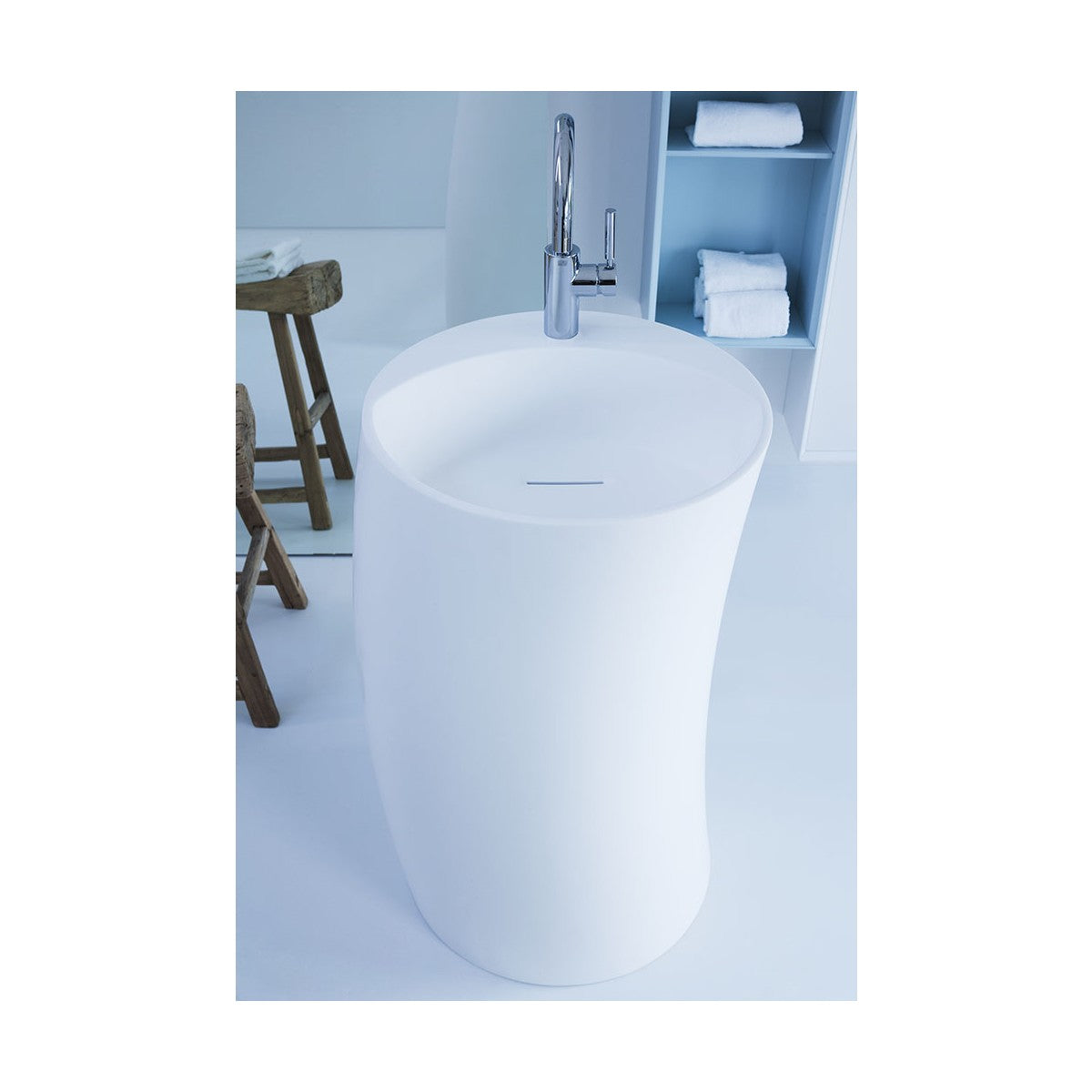 Lavabo freestanding in tecnoril® bianco opaco right