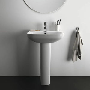 Lavabo Ideal Standard 55 cm con colonna in ceramica lucida I.Life A 