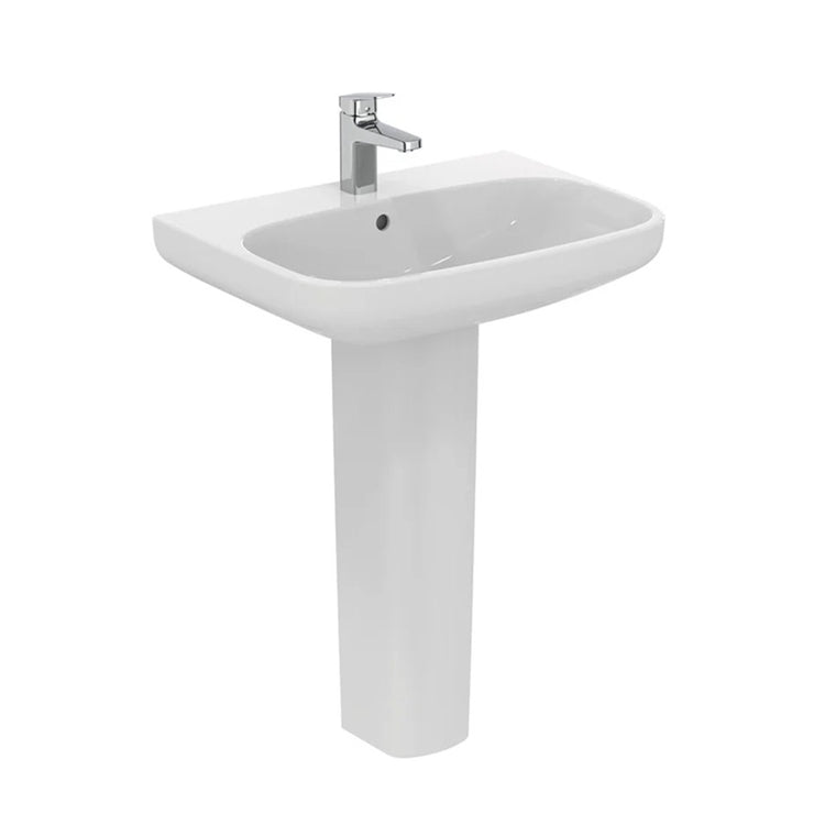 Lavabo Ideal Standard 55 cm con colonna in ceramica lucida I.Life A 