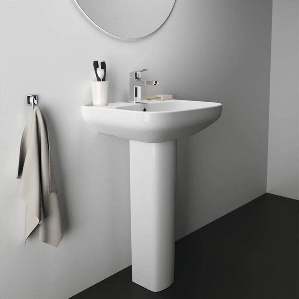 Lavabo Ideal Standard 55 cm con colonna in ceramica lucida I.Life A 