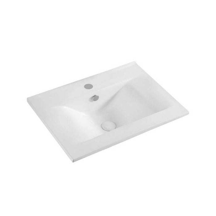 Lavabo sopra-piano bianco con foro rubinetto cm 62x46 cod 83715