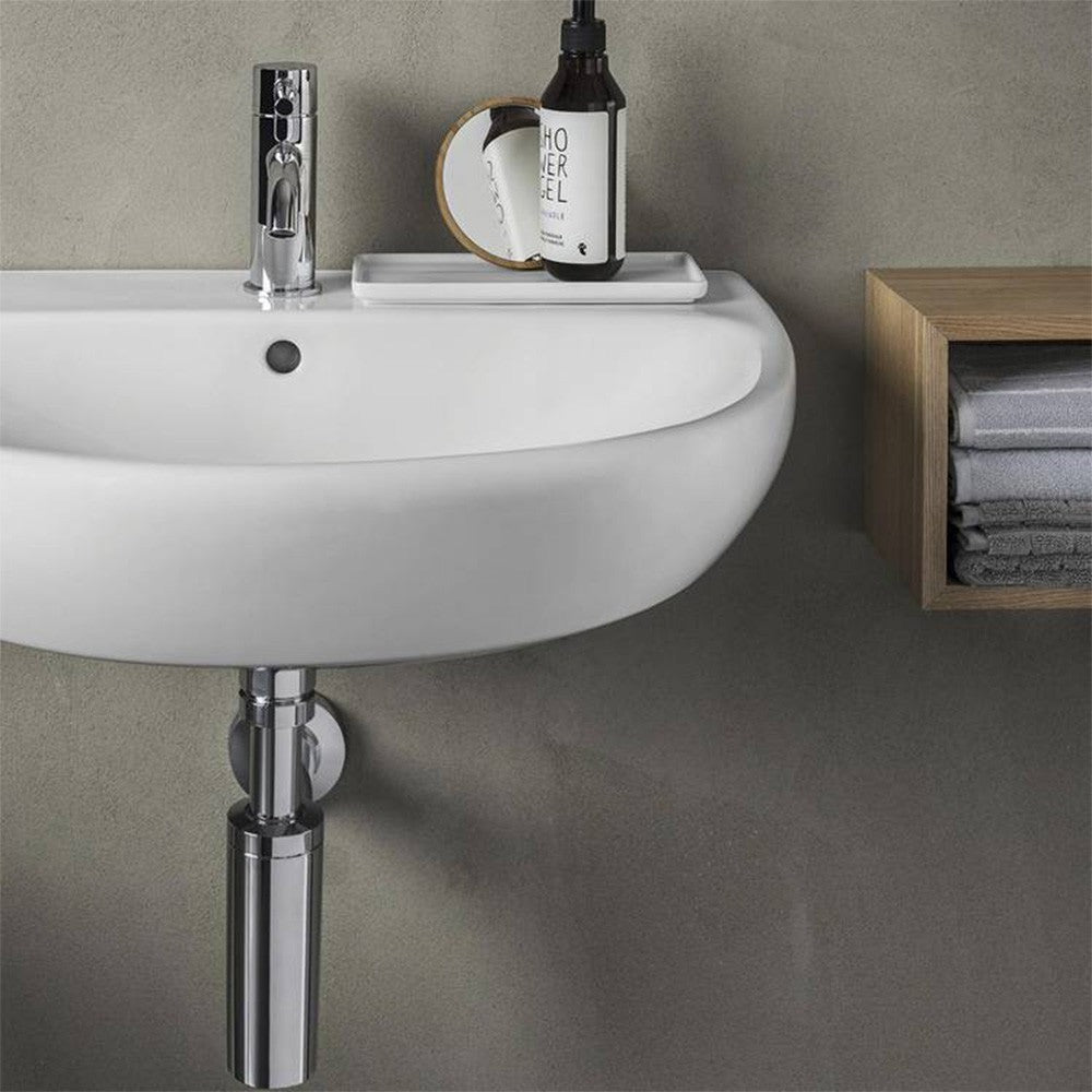 Lavabo sospeso 45x37 salvaspazio bianco in ceramica