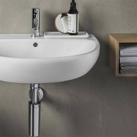 Lavabo sospeso 45x37 salvaspazio bianco in ceramica