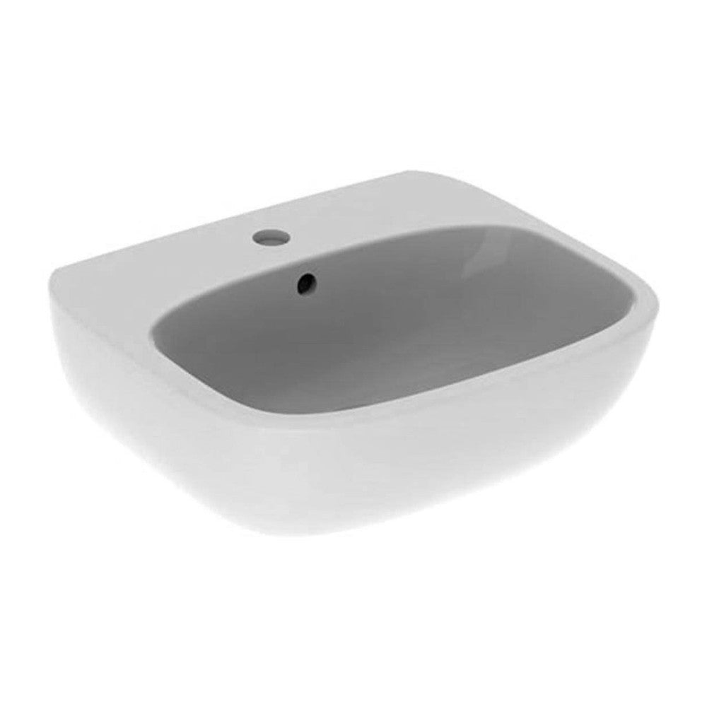 Lavabo sospeso 50 cm Geberit bianco lucido monoforo Fantasia 