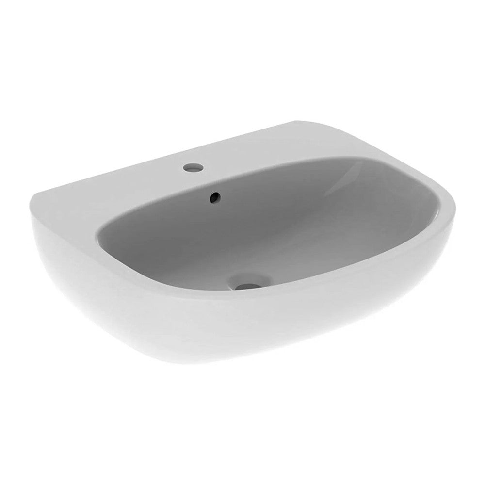 Lavabo sospeso 60 cm Geberit bianco lucido monoforo Fantasia 