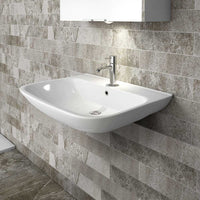 Lavabo sospeso 60 cm in ceramica bianco lucido 