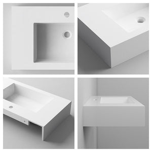 Lavabo sospeso 60 cm in resina bianco lucido Lodi