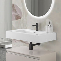 Lavabo sospeso 60 cm in resina bianco lucido Lodi