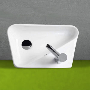 Lavabo sospeso in ceramica 45 x 27,5 cm bianco lucido destro