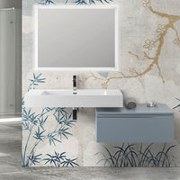 Lavabo sospeso in resina 120 cm bianco lucido Flute