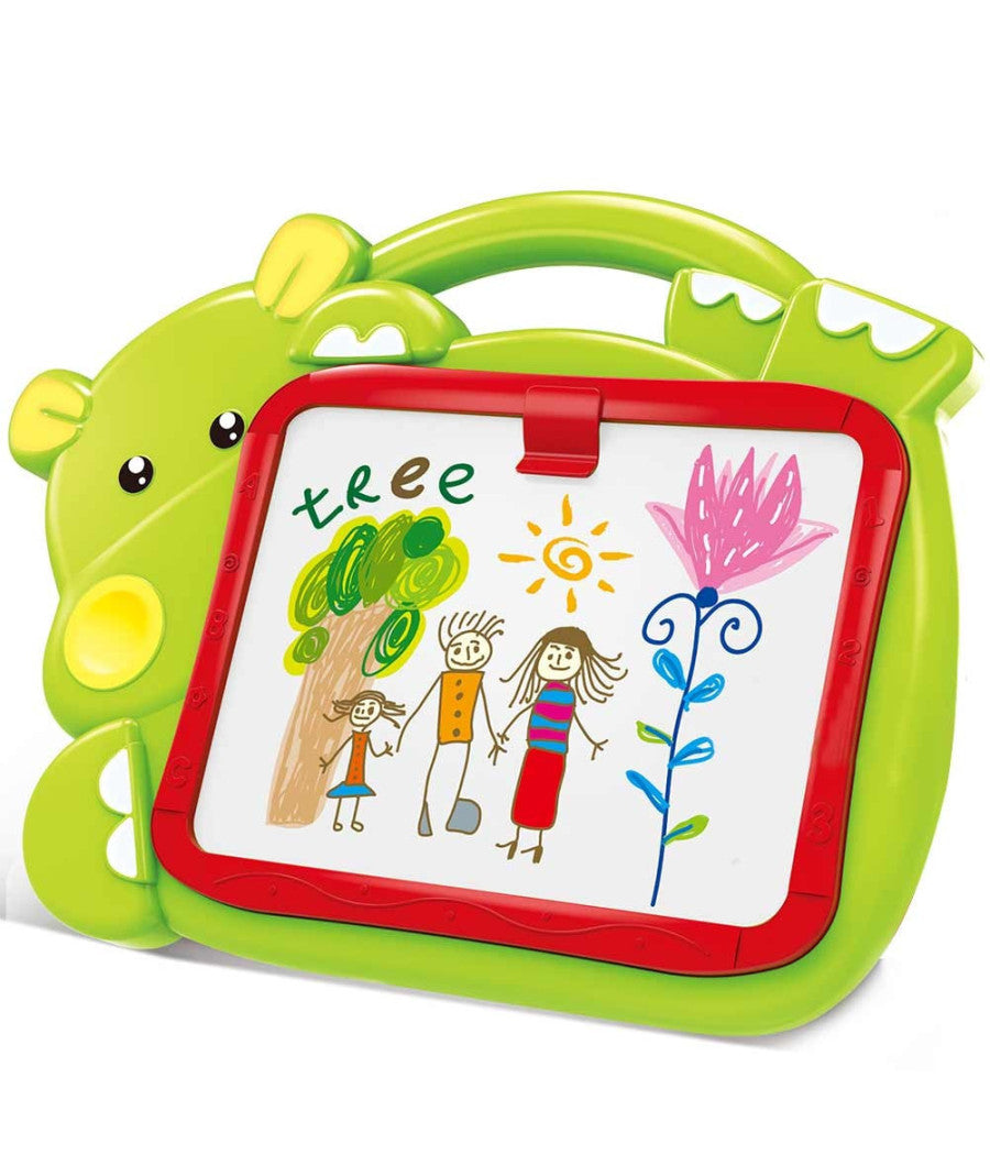 Lavagna Lavagnetta Per Bambini Hippo 2in1 Con Gessetti Cassino Pennarelli Verde         