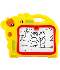 Lavagna Magnetica Bambini Hippo 2in1 Con Gessetti Cassino E Pennarelli Giallo         