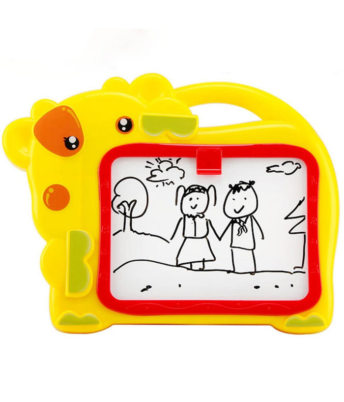 Lavagna Magnetica Bambini Hippo 2in1 Con Gessetti Cassino E Pennarelli Giallo         