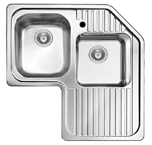 Lavello Angolare Elleci Incasso Vasche a Sinistra Sky CORNER Satinata Inox LIKCORSACSX