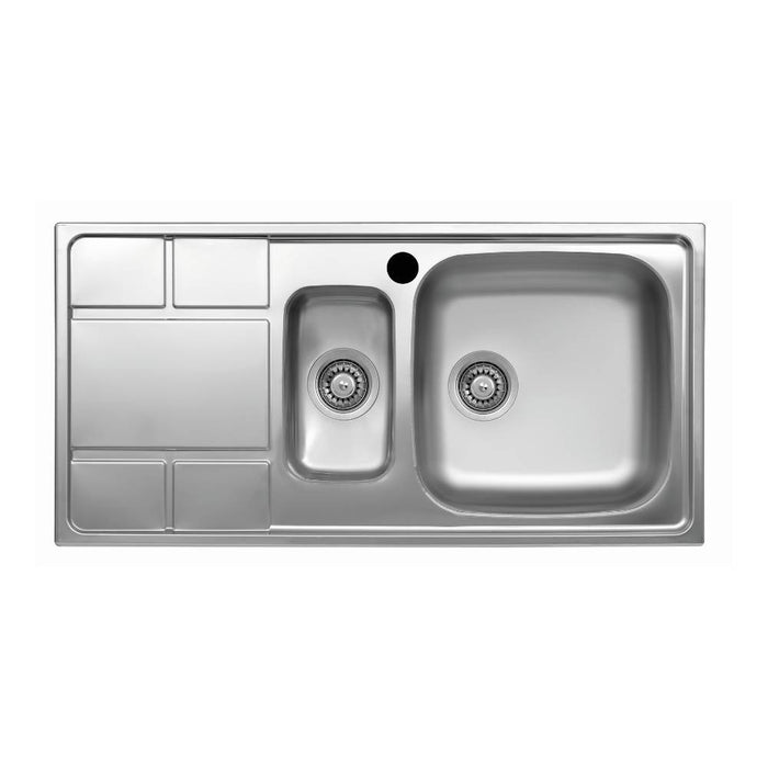 Samet Lavello cucina SAXT332 2 vasche e gocciolatoio sinistro 100x50 cm