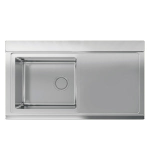 Lavello incasso 1 vasca e gocciolatoio destro 90x50 Smeg LRX901D inox spazzolato