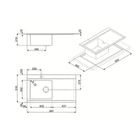 Lavello incasso 1 vasca e gocciolatoio sinistro 90x50 Smeg LRX901S inox spazzolato