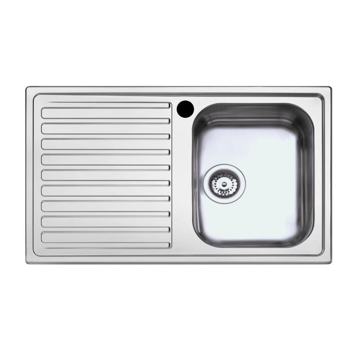 Lavello incasso cucina acciaio 86x50 cm una vasca e gocciolatoio sinistro SAXT331A