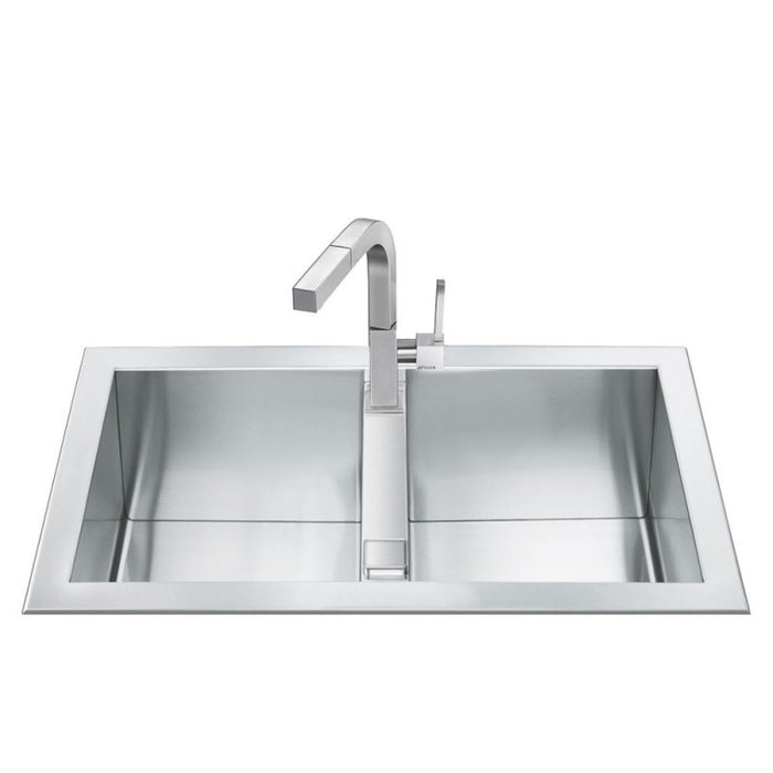 Lavello incasso filotop 2 vasche 86x50 inox Smeg LQR862-2