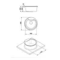 Lavello incasso rotondo diametro 48 Smeg LSE48A antracite