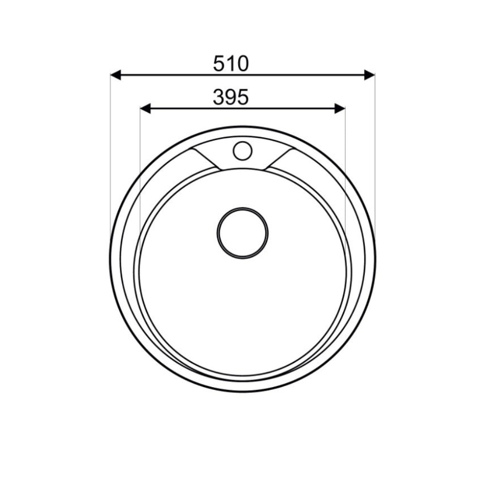 Lavello rotondo incasso per cucina SA02 inox diametro 51 cm
