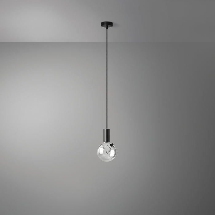 Lampada a sospensione con lampadina innovativa di colore nero