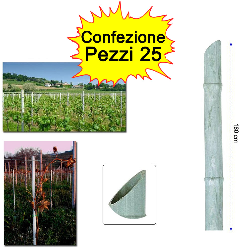 Paletto per pomodori tutori in pvc confezione da 25 pezzi 2,7 cm x h 180 cm