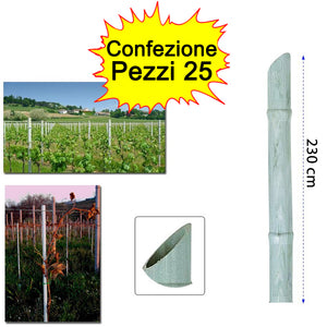 Paletto per pomodori tutore in pvc confezione da 25 pezzi 2,7 cm x h 230 cm