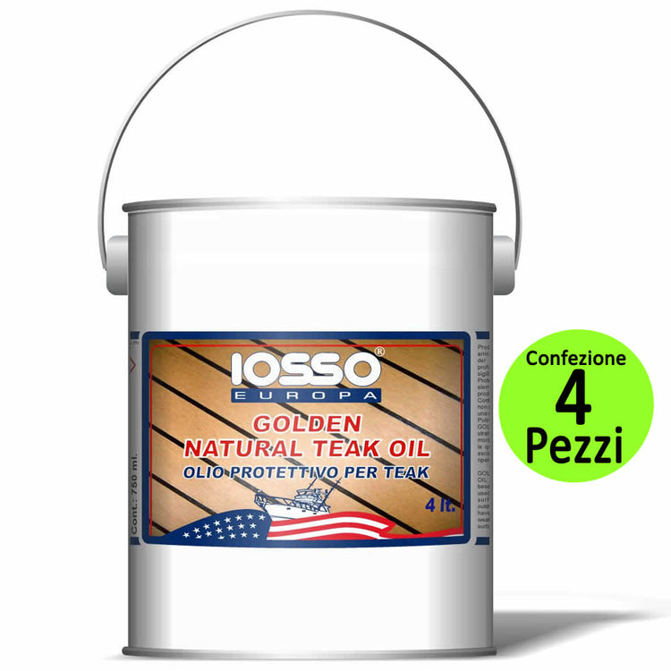 Multipack pezzi 4 iosso golden natoral teak oil olio per teak litri 4