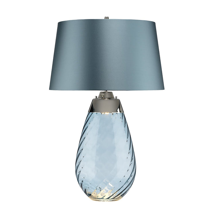 Lampada Da Scrivania Contemporanea Lena Vetro Blu Metallo 1 Luce E27