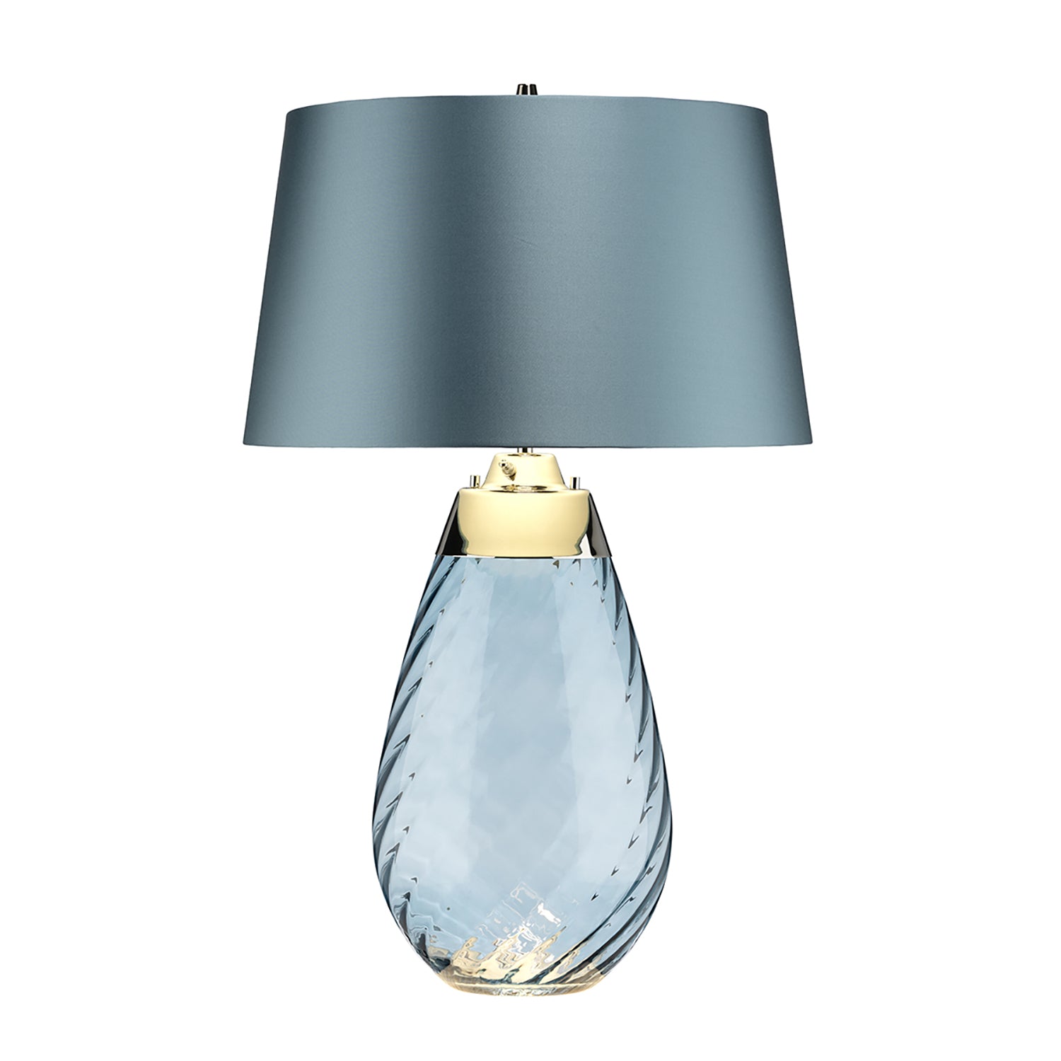 Lampada Da Scrivania Contemporanea Lena Vetro Blu Metallo 1 Luce E27