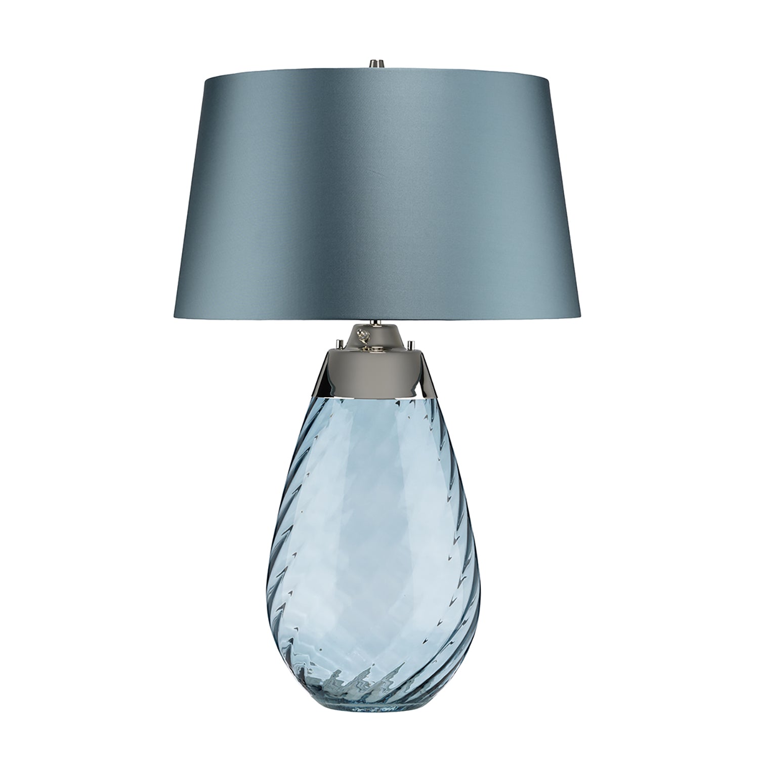 Lampada Da Scrivania Contemporanea Lena Vetro Blu Metallo 1 Luce E27