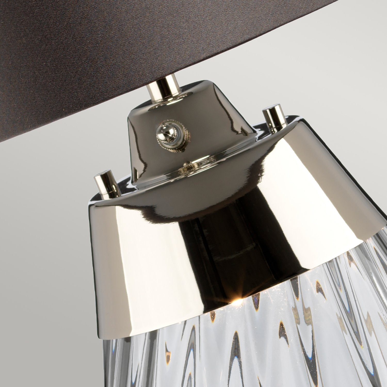 Lampada Da Scrivania Contemporanea Lena In Metallo Vetro Grigio Fumo 1 Luce E27