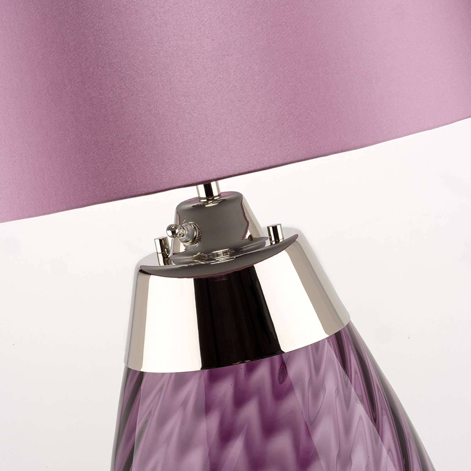 Lampada Da Scrivania Contemporanea Lena Metallo Vetro Viola Prugna 1 Luce E27