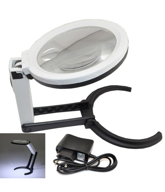 Lente Di Ingrandimento Da Tavolo Lampada Con 10 Led Portatile 120 Mm A 28mm         