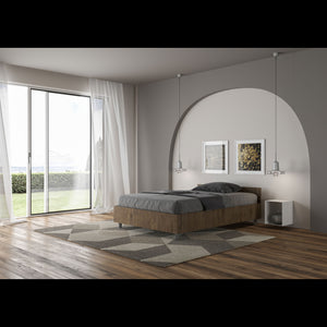 Letto 1 piazza e mezza 120x190 cm Nuamo - Con rete,Noce