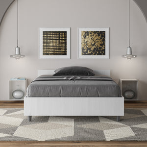 Letto 1 piazza e mezza 120x190 cm Nuamo - Senza rete,Bianco Frassino