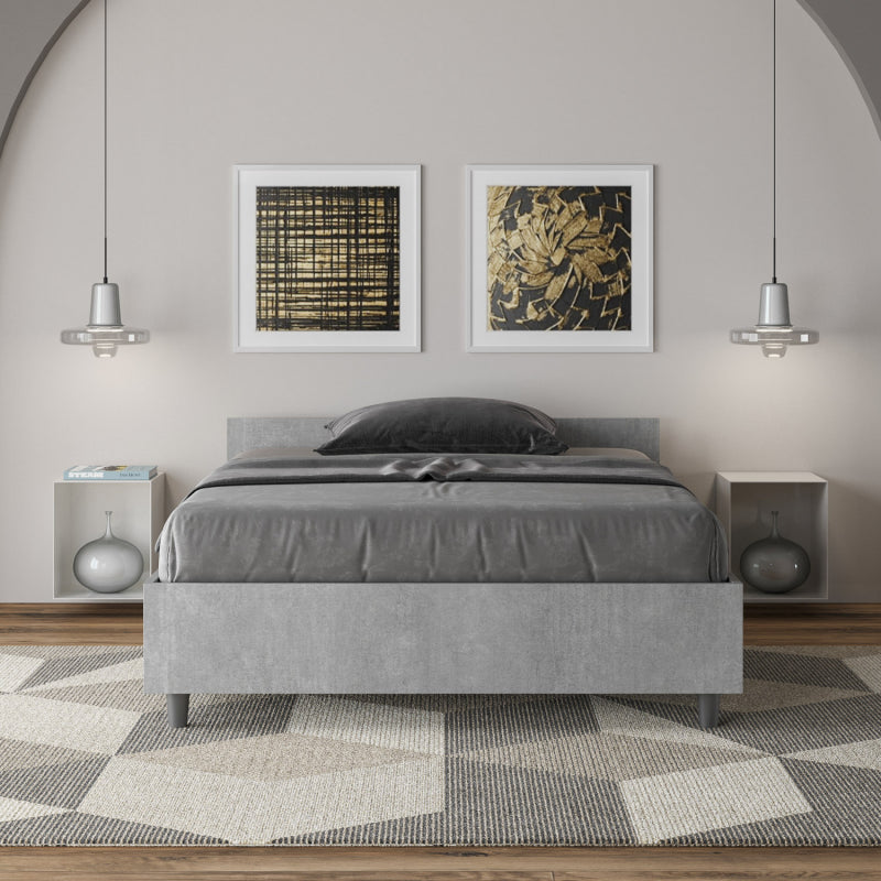 Letto 1 piazza e mezza 120x190 cm Nuamo - Contenitore,Grigio