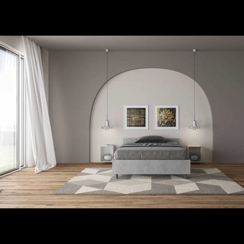 Letto 1 piazza e mezza 120x190 cm Nuamo - Contenitore,Grigio