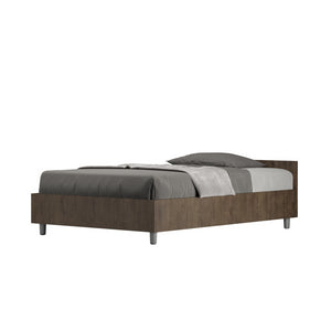 Letto 1 piazza e mezza 120x190 cm Nuamo - Con rete,Noce