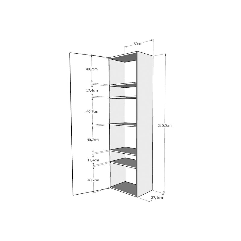 Letto a scomparsa 120 verticale Kentaro con colonna e pensili - Bianco Frassino