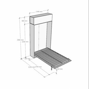 Letto a scomparsa 120 verticale Kentaro con pensile vasistas - Bianco Frassino