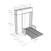 Letto a scomparsa 120 verticale Kentaro Sofà con colonna e pensili - Noce